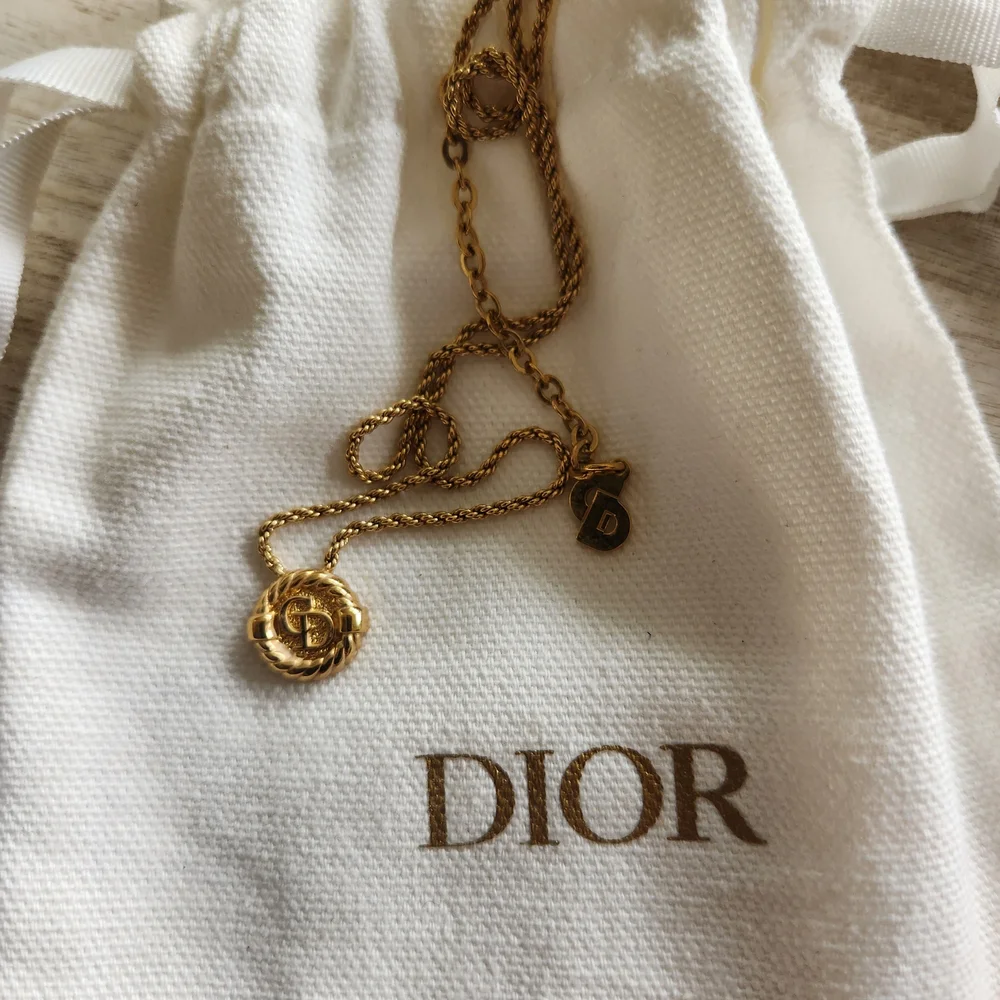 Dior Gold-Tone CD Medallion Necklace - Gold - Picture 1 of 2